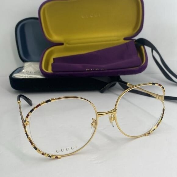 New Authentic Gucci Demo Round Ladies Eyeglasses GG0596OA 003 58 - Picture 1 of 9
